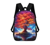sinyumoney Impresión 3D Colorful Big Tree at Lake Mochilas Escolares Para Niños Mochilas Para Libros De Gran Capacidad Mochila De Viaje Mochilas De Día 17inch