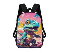 sinyumoney Impresión 3D Colorful Dinosaur Artwork Mochilas Escolares Para Niños De 17 Pulgadas, Mochilas Para Libros Para Niños, Mochila De Gran Capacidad, Mochila De Viaje, Mochilas De Uso Diario