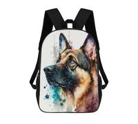 sinyumoney Impresión 3D Colorful German Shepherd Art Print-2 Mochilas Escolares Para Niños Mochilas Para Libros De Gran Capacidad Mochila De Viaje Mochilas De Día 17inch