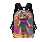 sinyumoney Impresión 3D Colorful Monkey Painting Mochilas Escolares Para Niños De 17 Pulgadas, Mochilas Para Libros Para Niños, Mochila De Gran Capacidad, Mochila De Viaje, Mochilas De Uso Diario