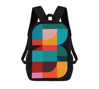 sinyumoney Impresión 3D Colorful Shapes 1 Mochilas Escolares Para Niños Mochilas Para Libros De Gran Capacidad Mochila De Viaje Mochilas De Día 17inch