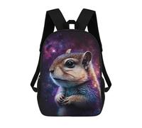sinyumoney Impresión 3D Cosmic Chipmunk Portrait-5 Mochilas Escolares Para Niños De 17 Pulgadas, Mochilas Para Libros Para Niños, Mochila De Gran Capacidad, Mochila De Viaje, Mochilas De Uso Diario