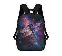 sinyumoney Impresión 3D Cosmic Dragonfly Art Print-2 Mochilas Escolares Para Niños De 17 Pulgadas, Mochilas Para Libros Para Niños, Mochila De Gran Capacidad, Mochila De Viaje, Mochilas De Uso Diario