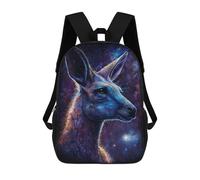 sinyumoney Impresión 3D Cosmic Kangaroo Profile Mochilas Escolares Para Niños De 17 Pulgadas, Mochilas Para Libros Para Niños, Mochila De Gran Capacidad, Mochila De Viaje, Mochilas De Uso Diario