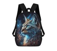 sinyumoney Impresión 3D Cosmic Lynx Portrait-14 Mochilas Escolares Para Niños De 17 Pulgadas, Mochilas Para Libros Para Niños, Mochila De Gran Capacidad, Mochila De Viaje, Mochilas De Uso Diario