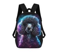 sinyumoney Impresión 3D Cosmic Poodle Art Print-14 Mochilas Escolares Para Niños De 17 Pulgadas, Mochilas Para Libros Para Niños, Mochila De Gran Capacidad, Mochila De Viaje, Mochilas De Uso Diario