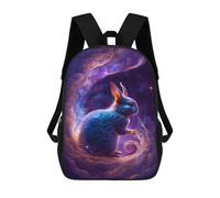 sinyumoney Impresión 3D Cosmic Rabbit in Space Mochilas Escolares Para Niños De 17 Pulgadas, Mochilas Para Libros Para Niños, Mochila De Gran Capacidad, Mochila De Viaje, Mochilas De Uso Diario