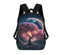 sinyumoney Impresión 3D Cosmic Sakura Tree Mochilas Escolares Para Niños Mochilas Para Libros De Gran Capacidad Mochila De Viaje Mochilas De Día 17inch