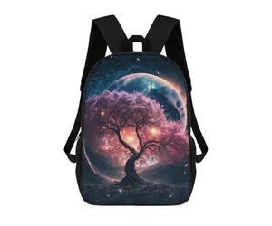 sinyumoney Impresión 3D Cosmic Sakura Tree Mochilas Escolares Para Niños Mochilas Para Libros De Gran Capacidad Mochila De Viaje Mochilas De Día 17inch