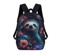 sinyumoney Impresión 3D Cosmic Sloth with Flowers-1 Mochilas Escolares Para Niños De 17 Pulgadas, Mochilas Para Libros Para Niños, Mochila De Gran Capacidad, Mochila De Viaje, Mochilas De Uso Diario
