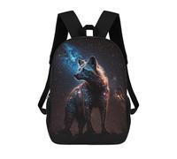 sinyumoney Impresión 3D Cosmic Wolf Art Print-9 Mochilas Escolares Para Niños De 17 Pulgadas, Mochilas Para Libros Para Niños, Mochila De Gran Capacidad, Mochila De Viaje, Mochilas De Uso Diario