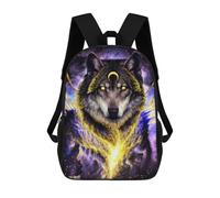 sinyumoney Impresión 3D Cosmic Wolf Portrait Artwork Mochilas Escolares Para Niños Mochilas Para Libros De Gran Capacidad Mochila De Viaje Mochilas De Día 17inch