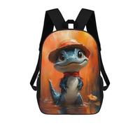 sinyumoney Impresión 3D Cute Alligator with A Hat Mochilas Escolares Para Niños Mochilas Para Libros De Gran Capacidad Mochila De Viaje Mochilas De Día 17inch
