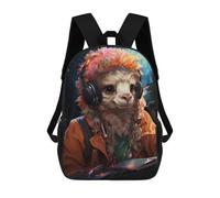 sinyumoney Impresión 3D Cute Gamer Llama Mochilas Escolares Para Niños De 17 Pulgadas, Mochilas Para Libros Para Niños, Mochila De Gran Capacidad, Mochila De Viaje, Mochilas De Uso Diario
