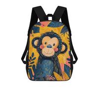 sinyumoney Impresión 3D Cute Watercolor Monkey Mochilas Escolares Para Niños Mochilas Para Libros De Gran Capacidad Mochila De Viaje Mochilas De Día 17inch