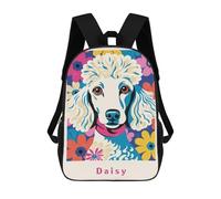 sinyumoney Impresión 3D Daisy Poodle Dog Mochilas Escolares Para Niños De 17 Pulgadas, Mochilas Para Libros Para Niños, Mochila De Gran Capacidad, Mochila De Viaje, Mochilas De Uso Diario