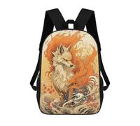 sinyumoney Impresión 3D Dance of The Kitsune Fox Mochilas Escolares Para Niños De 17 Pulgadas, Mochilas Para Libros Para Niños, Mochila De Gran Capacidad, Mochila De Viaje, Mochilas De Uso Diario