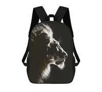 sinyumoney Impresión 3D Dark Lion Facing Upwards Mochilas Escolares Para Niños Mochilas Para Libros De Gran Capacidad Mochila De Viaje Mochilas De Día 17inch