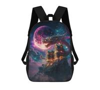 sinyumoney Impresión 3D Dragon Moon Palace Mochilas Escolares Para Niños Mochilas Para Libros De Gran Capacidad Mochila De Viaje Mochilas De Día 17inch