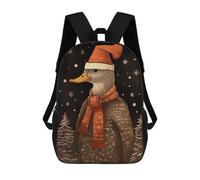 sinyumoney Impresión 3D Duck Christmas Time Mochilas Escolares Para Niños Mochilas Para Libros De Gran Capacidad Mochila De Viaje Mochilas De Día 17inch