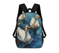 sinyumoney Impresión 3D Ducks in Blue Water Painting Mochilas Escolares Para Niños Mochilas Para Libros De Gran Capacidad Mochila De Viaje Mochilas De Día 17inch