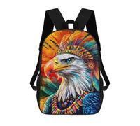 sinyumoney Impresión 3D Eagle Colorful Painting Mochilas Escolares Para Niños De 17 Pulgadas, Mochilas Para Libros Para Niños, Mochila De Gran Capacidad, Mochila De Viaje, Mochilas De Uso Diario