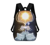 sinyumoney Impresión 3D Eagles Sun Moon And Castle Mochilas Escolares Para Niños Mochilas Para Libros De Gran Capacidad Mochila De Viaje Mochilas De Día 17inch
