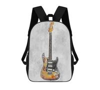 sinyumoney Impresión 3D Electric Guitar 12 Mochilas Escolares Para Niños De 17 Pulgadas, Mochilas Para Libros Para Niños, Mochila De Gran Capacidad, Mochila De Viaje, Mochilas De Uso Diario