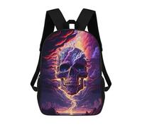 sinyumoney Impresión 3D Electric Skull Art Print Mochilas Escolares Para Niños De 17 Pulgadas, Mochilas Para Libros Para Niños, Mochila De Gran Capacidad, Mochila De Viaje, Mochilas De Uso Diario