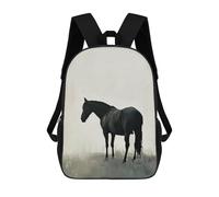 sinyumoney Impresión 3D Elegant Black Horse Mochilas Escolares Para Niños Mochilas Para Libros De Gran Capacidad Mochila De Viaje Mochilas De Día 17inch
