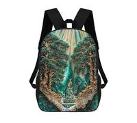 sinyumoney Impresión 3D Emerald Renewal Kintsugi Art Mochilas Escolares Para Niños Mochilas Para Libros De Gran Capacidad Mochila De Viaje Mochilas De Día 17inch