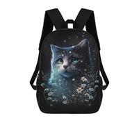 sinyumoney Impresión 3D Enchanted Starry Night Cat Mochilas Escolares Para Niños De 17 Pulgadas, Mochilas Para Libros Para Niños, Mochila De Gran Capacidad, Mochila De Viaje, Mochilas De Uso Diario