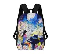 sinyumoney Impresión 3D Enigma Piano Dream Mochilas Escolares Para Niños Mochilas Para Libros De Gran Capacidad Mochila De Viaje Mochilas De Día 17inch