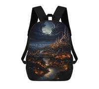 sinyumoney Impresión 3D Epic Palace at Night Mochilas Escolares Para Niños De 17 Pulgadas, Mochilas Para Libros Para Niños, Mochila De Gran Capacidad, Mochila De Viaje, Mochilas De Uso Diario