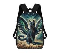 sinyumoney Impresión 3D Fantasy Cat Artwork Mochilas Escolares Para Niños De 17 Pulgadas, Mochilas Para Libros Para Niños, Mochila De Gran Capacidad, Mochila De Viaje, Mochilas De Uso Diario