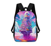 sinyumoney Impresión 3D Fantasy Floating Cityscape Mochilas Escolares Para Niños Mochilas Para Libros De Gran Capacidad Mochila De Viaje Mochilas De Día 17inch