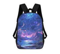 sinyumoney Impresión 3D Fantasy Galaxy Landscape -3 Mochilas Escolares Para Niños De 17 Pulgadas, Mochilas Para Libros Para Niños, Mochila De Gran Capacidad, Mochila De Viaje, Mochilas De Uso Diario