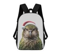 sinyumoney Impresión 3D Festive Kakapo Bird with Santa Hat Mochilas Escolares Para Niños Mochilas Para Libros De Gran Capacidad Mochila De Viaje Mochilas De Día 17inch