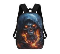 sinyumoney Impresión 3D Fiery Grim Reaper Artwork Mochilas Escolares Para Niños De 17 Pulgadas, Mochilas Para Libros Para Niños, Mochila De Gran Capacidad, Mochila De Viaje, Mochilas De Uso Diario