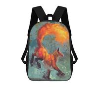sinyumoney Impresión 3D Fire Fox Mochilas Escolares Para Niños Mochilas Para Libros De Gran Capacidad Mochila De Viaje Mochilas De Día 17inch
