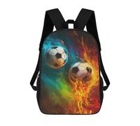 sinyumoney Impresión 3D Fire & Ice Soccer Balls Mochilas Escolares Para Niños De 17 Pulgadas, Mochilas Para Libros Para Niños, Mochila De Gran Capacidad, Mochila De Viaje, Mochilas De Uso Diario