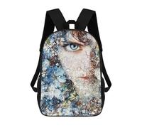 sinyumoney Impresión 3D Floral Portrait with Water Droplets Mochilas Escolares Para Niños Mochilas Para Libros De Gran Capacidad Mochila De Viaje Mochilas De Día 17inch