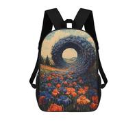 sinyumoney Impresión 3D Floral Tunnel Portal Mochilas Escolares Para Niños De 17 Pulgadas, Mochilas Para Libros Para Niños, Mochila De Gran Capacidad, Mochila De Viaje, Mochilas De Uso Diario