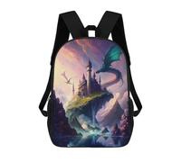 sinyumoney Impresión 3D Flying Dragin in Palace Mochilas Escolares Para Niños Mochilas Para Libros De Gran Capacidad Mochila De Viaje Mochilas De Día 17inch