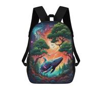 sinyumoney Impresión 3D Flying Whale Mochilas Escolares Para Niños Mochilas Para Libros De Gran Capacidad Mochila De Viaje Mochilas De Día 17inch