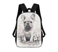 sinyumoney Impresión 3D French Bulldog Oriental Mochilas Escolares Para Niños De 17 Pulgadas, Mochilas Para Libros Para Niños, Mochila De Gran Capacidad, Mochila De Viaje, Mochilas De Uso Diario