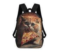 sinyumoney Impresión 3D Funny Cat Eating Pizza Mochilas Escolares Para Niños Mochilas Para Libros De Gran Capacidad Mochila De Viaje Mochilas De Día 17inch