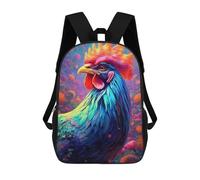 sinyumoney Impresión 3D Funny Chicken Color Mochilas Escolares Para Niños Mochilas Para Libros De Gran Capacidad Mochila De Viaje Mochilas De Día 17inch
