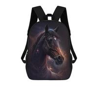 sinyumoney Impresión 3D Galactic Horse Portrait -3 Mochilas Escolares Para Niños De 17 Pulgadas, Mochilas Para Libros Para Niños, Mochila De Gran Capacidad, Mochila De Viaje, Mochilas De Uso Diario
