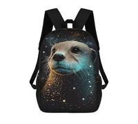 sinyumoney Impresión 3D Galactic Otter Greeting Card Mochilas Escolares Para Niños De 17 Pulgadas, Mochilas Para Libros Para Niños, Mochila De Gran Capacidad, Mochila De Viaje, Mochilas De Uso Diario